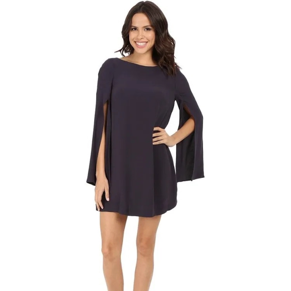 Free People Navy Dress Split Long Sleeves Size XS